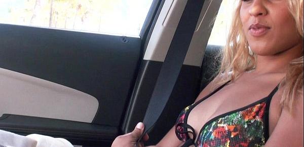 Hitch hiking exotic teen shows her tits